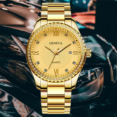 Waterproof Gold Men Quartz Watch Classic Stainless Steel Analog Business Gift • $7.99