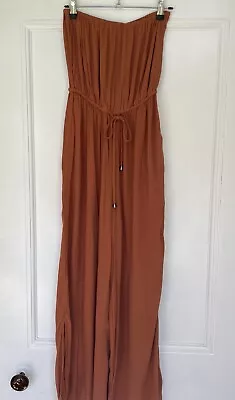 Glassons Rust Coloured Strapless Jumpsuit Size 8 • $10