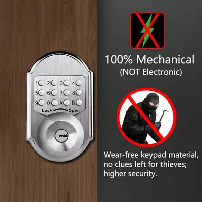 Smart Lock Door Deadbolt Bravex Mechanical Deadbolt Keyless Entry W/Handle • $59.97