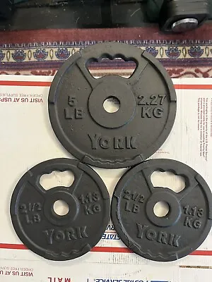 2-2.5 Lbs./1-5 Lbs York Grip Standard Weight Plates/used • $15