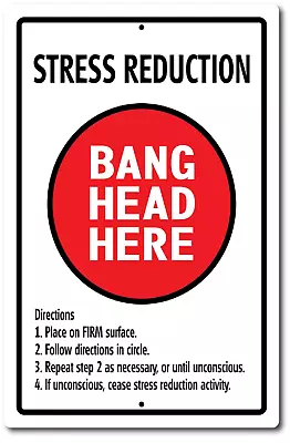 STRESS REDUCTION U.S MADE Aluminum Metal Sign - Man Cave Garage Bar Wall Decor • $13.95