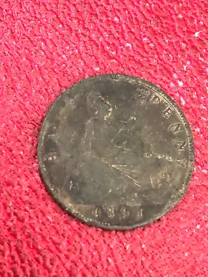 1861 Victoria Half Penny Coin • £2