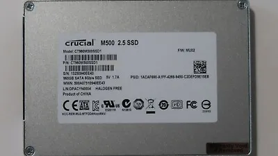 Crucial CT960M500SSD1 FW:MU02 M500 6Gb/s 960gb 2.5  Sata SSD (3995 Hrs • $130.46