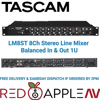 Tascam LM-8ST Stereo 8Ch Line Mixer With Extra Mic/Line XLR Input 1U • £499.99