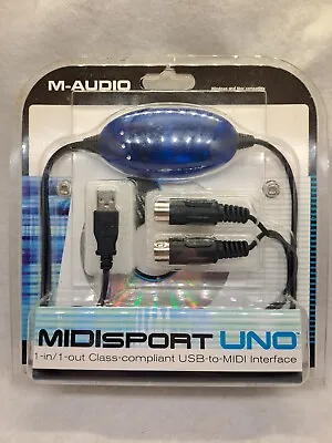 M-Audio MIDIsport UNO 1-in/1-out USB MIDI Interface 16 Midi Channels Brand New • $26.70