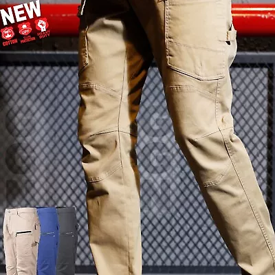 BigBEE Work Pants Cargo Trousers Stretch Cotton Elastic Waist Tactical Studed • $39.95