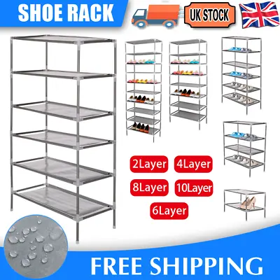 £13.99 • Buy 4/6/8/10 Tier Shoe Storage Rack Organiser Cabinet Shelf Stand Holder 6-30 Pair