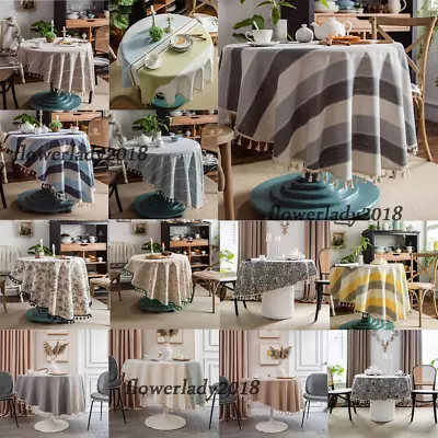 Round Tablecloth Modern Print Table Cloth Cover Dining Kitchen Home Decor 150cm • $43.95