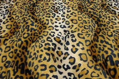 $13.50 • Buy  Faux Fur Leopard Gold  Velboa Fabric 58  Wide Fabric By Yard