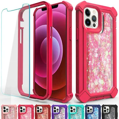 $18.99 • Buy Full Body Protection Case+Screen Protector For IPhone 13 12 11 Glitter Quicksand