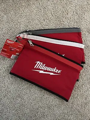 $9.99 • Buy Milwaukee 12 In Zipper Tool Bag Breathable Canvas Multi Color 3 Pack 48-22-8193