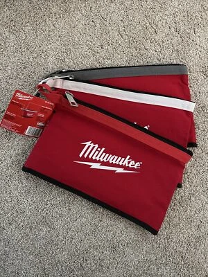 $9.99 • Buy Milwaukee 12 In Zipper Tool Bag Breathable Canvas Multi Color 3 Pack 48-22-8193