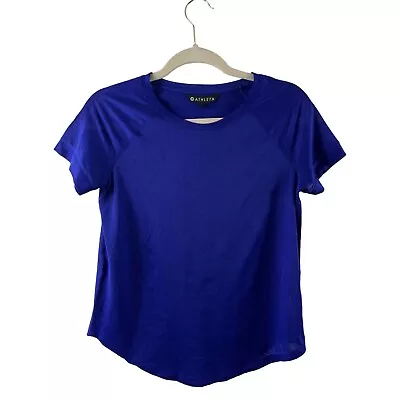 Athleta Vapor Workout Tee Shirt Royal Blue Women's XS Semi Sheer Lightweight • $22.50