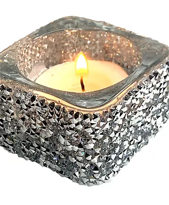 £4.98 • Buy Diamond Crystals  Glass Tea Light Candle Holders Modern Design Decor Gift Home