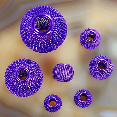 Purple Findings Craft Spacer Mesh Round Beads 30252018161412mm Pick • $4.89