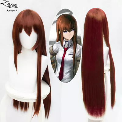 80cm Steins Gate Makise Kurisu Anime Costume Cosplay Wig +Wig CAP • $24.87