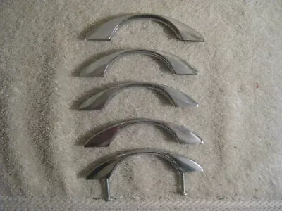 Lot Of 5 Vintage Mid Century  Chrome  Cabinet/Drawer Pulls • $9.95