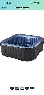 Inflatable Hot Tub Spa 4-6 Person Hot Tub - Blue Square With Pump • £350
