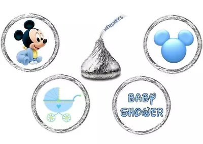 216 (54 Ea Of 4 Design) MICKEY MOUSE BABY SHOWER Kisses Kiss Label Sticker Favor • $6.99