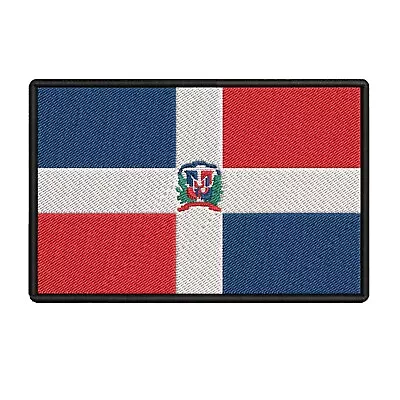 DOMINICAN REPUBLIC FLAG PATCH CARIBBEAN EMBLEM Embroidered Iron-on PARCHE BADGE • $4.95
