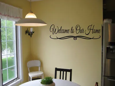 Welcome To Our Home Vinyl Wall Decal Quote Design Lettering Decor Sticker Entry  • $8.42