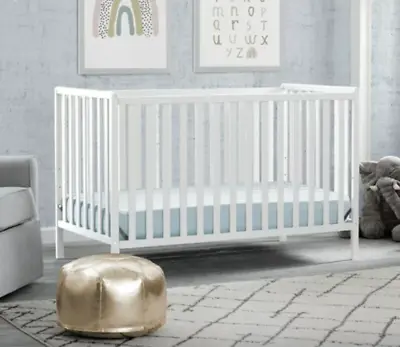 Cunas Para Bebes 4 En 1 Convertible Cama Para Niños Modern Baby Crib White NEW • $167.95