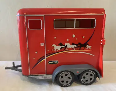 Vintage Red Breyer 2002 Model Horse Trailer Animal Creations Holds 2 Show Horses • $29.99