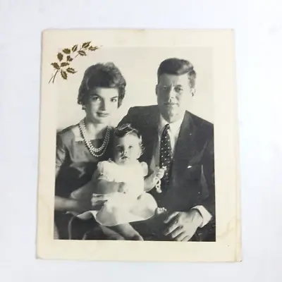 Signed JFK John F. Kennedy Jacqueline And Caroline Photo Christmas Card Senator • £145.36