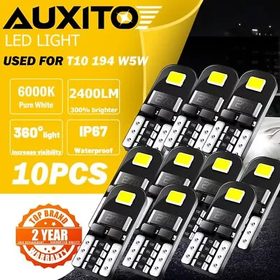 10X AUXITO T10 LED License Plate Light Car Interior Bulbs White 168 2825 194 W5W • $7.99