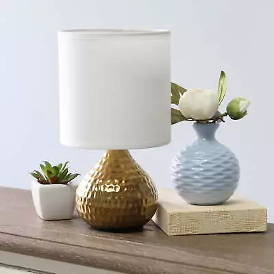 Hammered Gold Drip Mini Table Lamp With White Shade • $20.21