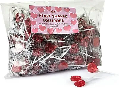 Heart Shaped Lollipops Fruit Flavoured Boiled Lollies Valentines Day Love Gifts • £4.50