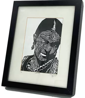  Friducha  Monoprint Frida Kahlo #1/30-Framed & Signed By Gennaro Garcia • $219.99