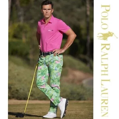 Polo Ralph Lauren Peacock And Jaguar Pink And Green Mens Golf Pants Size 36/30 • $135