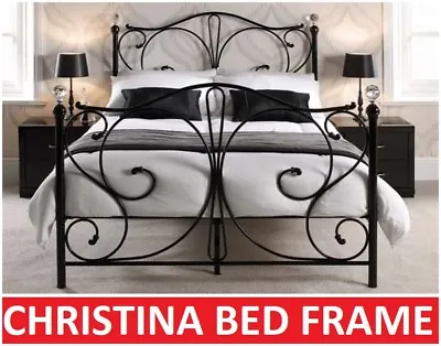$229 • Buy Classical Christina King Single Double Queen King Size Black Metal Bed Frame