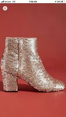 Ln *anthropologie* Farylrobin Linda Rose Sequin Ankle Boots Us 7/eu 38 • $69.99
