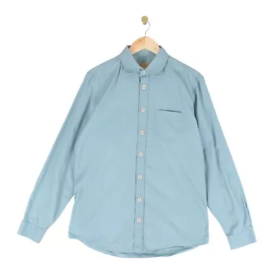 Gucci Uniform Shirt Dress Blue Long Sleeve Cotton Mens Size 42 • £24.99