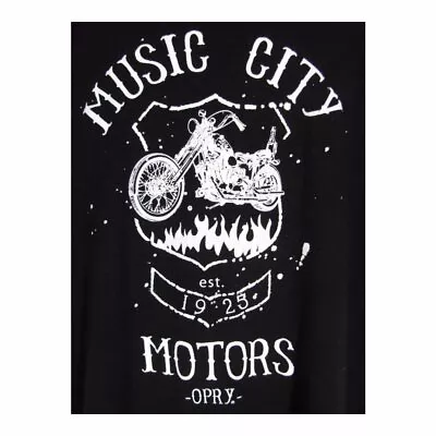 Grand Ole Opry Shirt L Motorcycle Black Gray Raglan Sleeves Music City Motors • $14.49