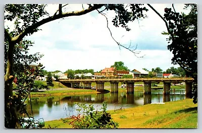 Front Street & Cane River Bridge Natchitoches Louisiana Postcard LC9-289 • $5.65