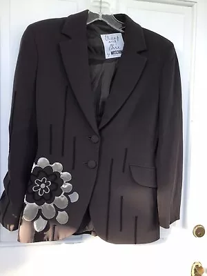 Moschino Cheap & Chic Black Floral Y2K Vinatge Blazer ( With Flaws) Size S. • $59.99