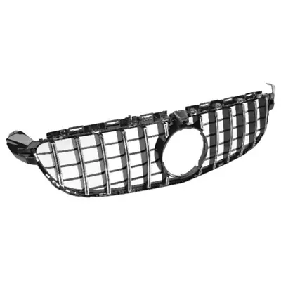 Chrome Black AMG C63s GT Style Front Bumper Bar Grille For Mercedes-Benz C-Class • $499.99