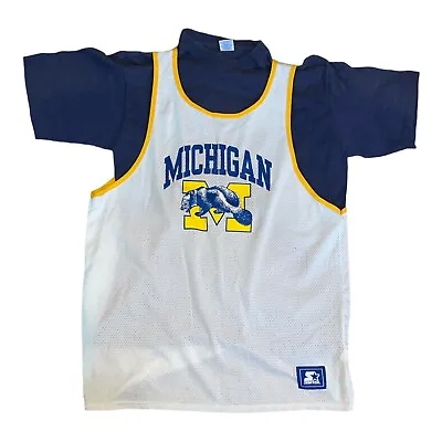 🔥Vintage Starter Michigan Wolverines NCAA T-Shirt Jersey Combo Men's Size XL 🔥 • $20.76