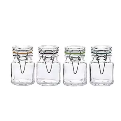 Airtight Glass Jars With Lid 3oz Glass Storage Containers Clear • $18.99