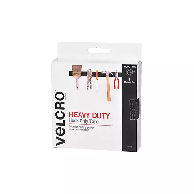 VELCRO Brand Heavy Duty Hook Only Tape 25mm X 3m- Black • $21.66