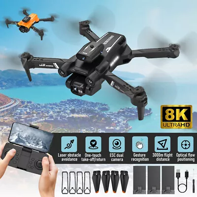 $110.99 • Buy 8K Drones With HD Camera With GPS Brushless Wide Angle RC Quadcopter Drone 5KM