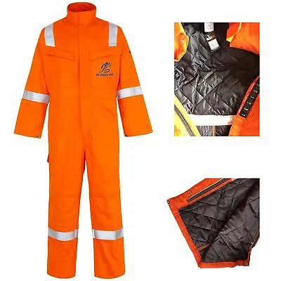 £29.95 • Buy Mens S Work Overalls Mechanics Coveralls Hi Viz Boiler Suit Insulated Fireproof