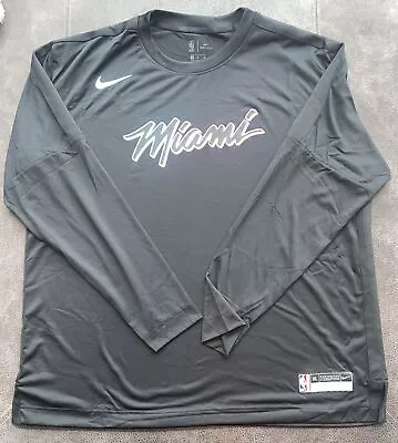 XL Nike NBA Miami Heat Mens Large Long Sleeve Shirt TEAM ISSUED Vice City • $99