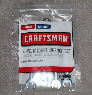 Craftsman 4pc Midget Wrench Set SAE/Metric (5mm6mm13/64 7/32 ) NEW • $4.95