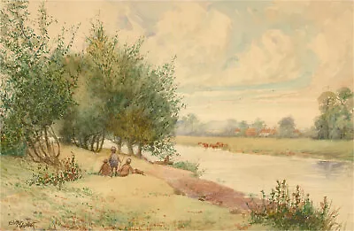 £75 • Buy Edgar Woollatt (1871-1931) - Early 20th Century Watercolour, The River Trent