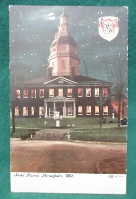 Estate Sale ~ Vintage Postcard - State House Annapolis Maryland  1908 • $2.50