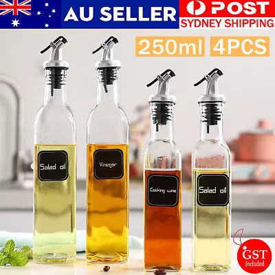 4X Olive Oil Dispenser Cooking Baking BBQ Pourer Glass Bottle 250ML Kitchen Tool • $15.73